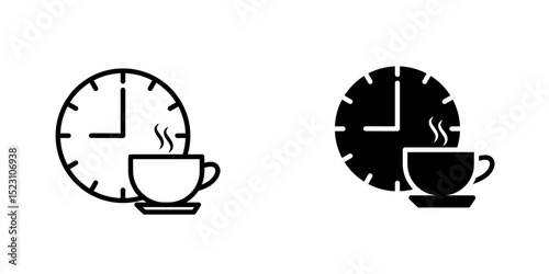 Break vector icon. Outlined icon set in black and white colors, isolated for graphic and web design. 