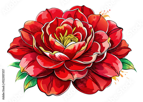 Red Watercolor Flower SVG – Floral Clipart for Romantic Crafts, Invitations, and Sublimation Designs