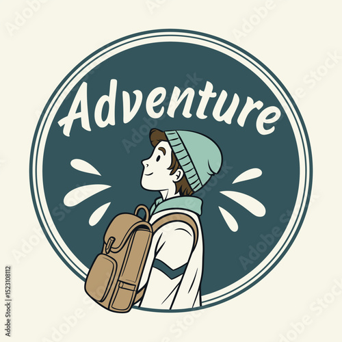 Retro cartoon vector art of a man holding an end of the world sign