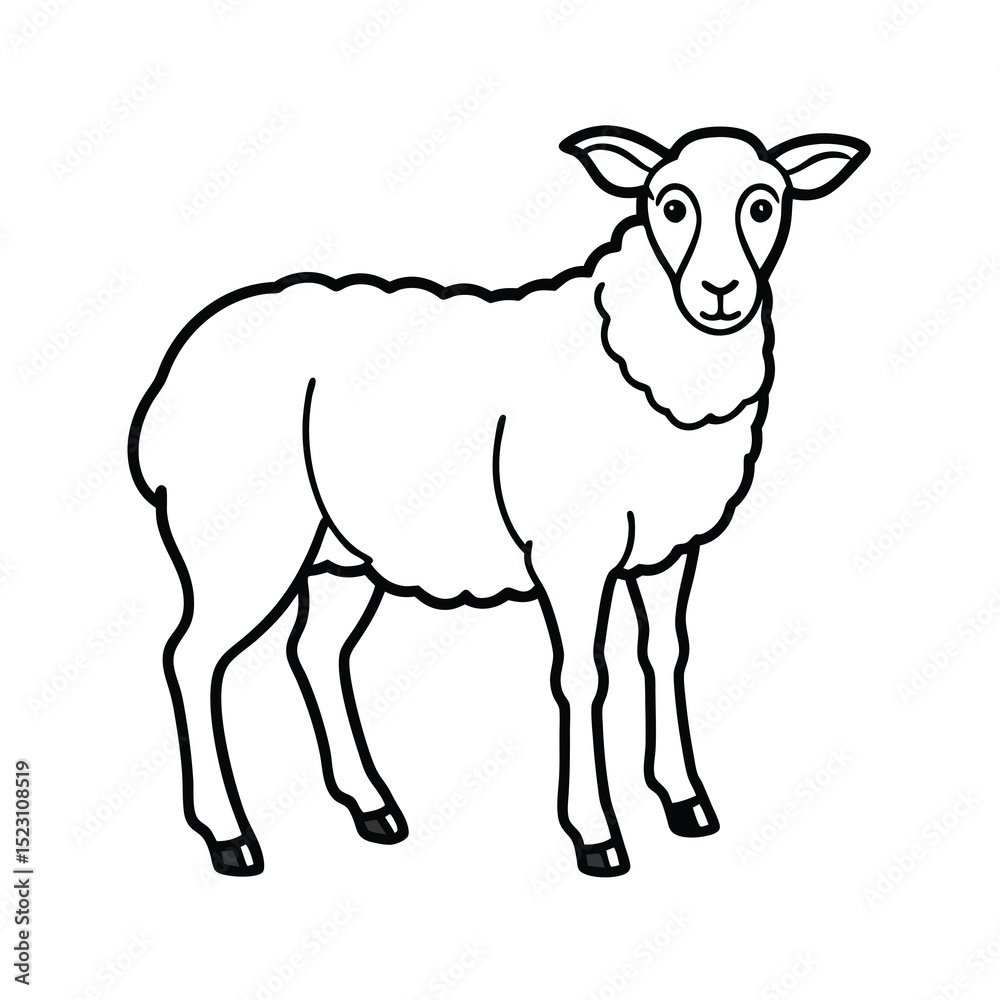 Fototapeta premium line art sheep