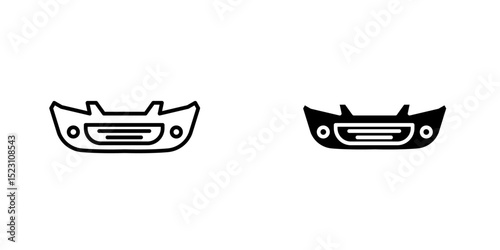 Car bumper icon symbol collection on white background.