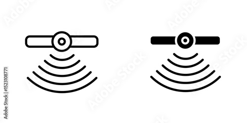 Sensor icon, Sensor icon set. security motion detector sensor vector symbol. smart sensor alarm sign in black filled and outlined style.