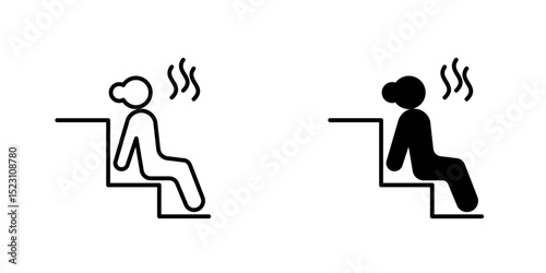Sauna icon, Hot bath line and glyph icon, SPA and relax, relaxation in the bathtub vector icon, vector graphics
