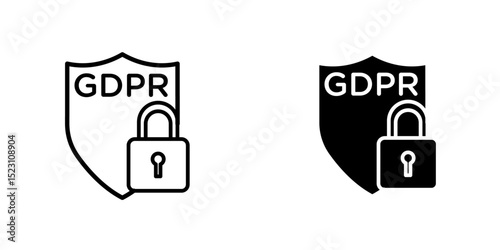 GDPR shield icon, GDPR Shield icon in vector. Logotype