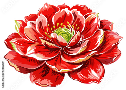Red Watercolor Flower SVG – Floral Clipart for Romantic Crafts, Invitations, and Sublimation Designs
