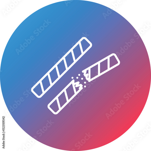 Wafer Line Gradient Circle Background Icon