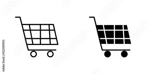 Shopping cart icon, Shopping cart icon. Black shopping cart vector isolated on white background. Shopping cart trolley icon vector. Shopping cart icon in flat style. vector illustration