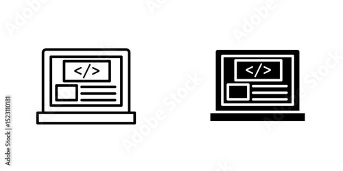 Front end icon, Front end icon symbol collection on white background.