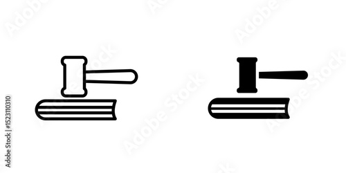 Employment law icon, Digital Law icon. Outline style icon design isolated on white background
