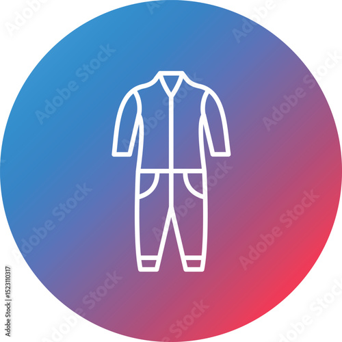 Overall Clothes Line Gradient Circle Background Icon