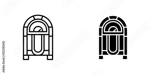 Jukebox icon, Jukebox automated retro music concept vintage playing device icon black color vector illustration flat style simple image