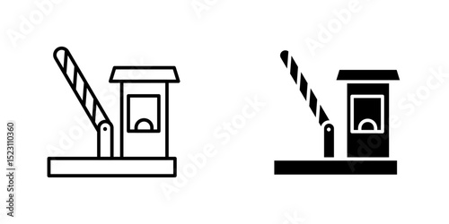 road toll icon, Road barrier vector icon. Toll road icon vector isolated on white background. Outline parking barrier icon illustration. Trendy Flat style for graphic design