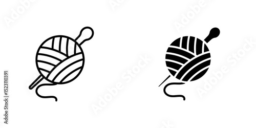 Wool ball icon, ball yarn knitting wool line icon vector. ball yarn knitting wool sign. isolated contour symbol black illustration