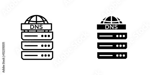 DNS icon, DNS icon isolated on white background vector illustration.