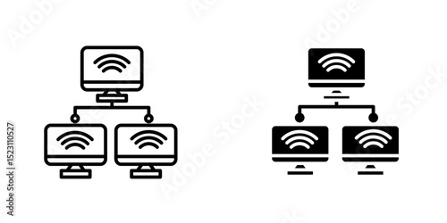 Local network icon, Local area network linear icon. Esports community. LAN. Computer network. Interconnections between gamers. Thin line illustration. Contour symbol. 