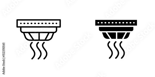Smoke detector icon, Smoke detector isolated icon. Wireless smoke alarm vector icon with editable stroke.