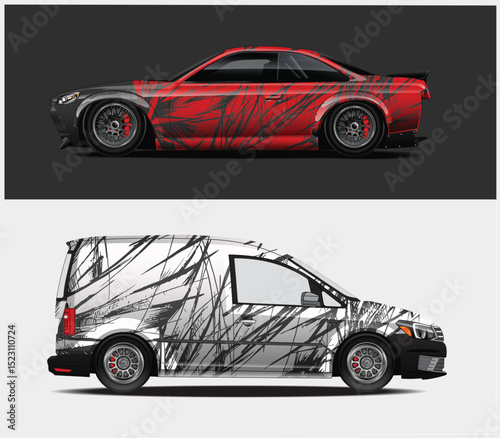 Custom Car and Van Wraps with Abstract Design