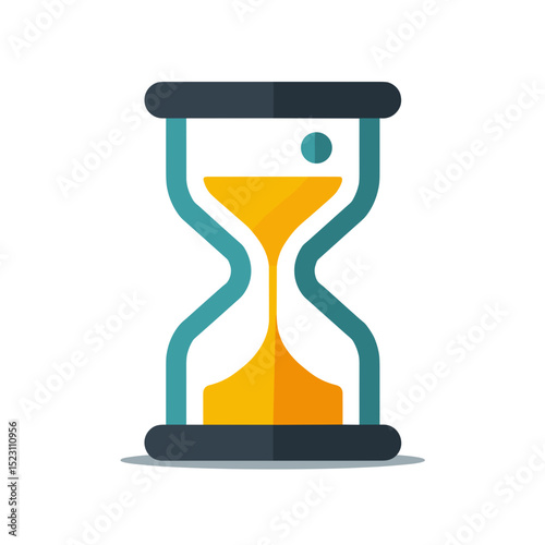 Stylized Hourglass Illustration Showing Time Passing, Deadline Concept, Time Management and Productivity