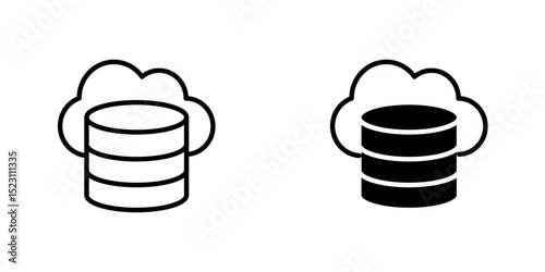 Cloud server icon, Cloud Server Icon Vector. Outline illustration of Cloud library and cloud server