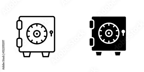 Set line Safe icon isolated on white background. The door safe a bank vault with a combination lock. Reliable Data Protection. Set icons colorful. VectoR
