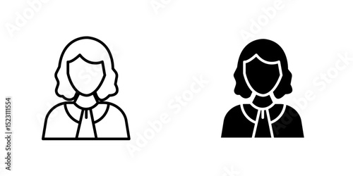 Lawyer icon, Attorney in law pixel perfect linear icon. Lawyer protecting client rights in court. Legal judgement regulation. Thin line illustration. Contour symbol. 