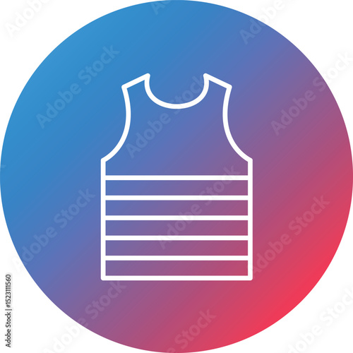 Tank Top Line Gradient Circle Background Icon