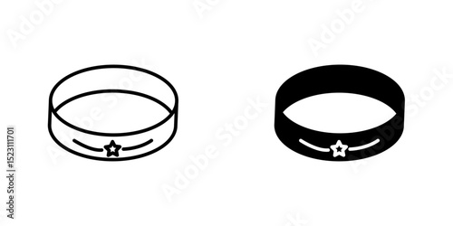 Bracelet icon, Bangle Icon, Rigid Bracelet Jewelry Icon Vector Art Illustration