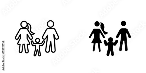 Child custody icon, Family court glyph icon. Silhouette symbol. Child custody. Family law proceedings. Divorce mediation, legal separation. Negative space. Vector isolated illustration