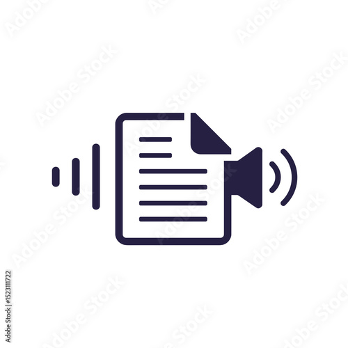 Audio File Document Icon: Representing Audio Transcription and Voice Recording, a Vector Illustration