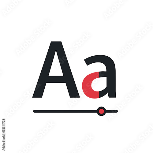 Font Adjustment Icon with Slider, Featuring Uppercase and Lowercase Letters, a Graphic Design Element