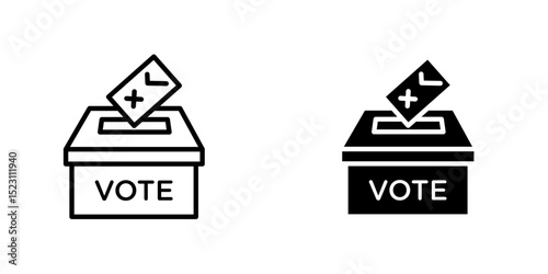 Referendum icon, Hand voting ballot box icon, Election Vote concept, Vector illustration on white background. 