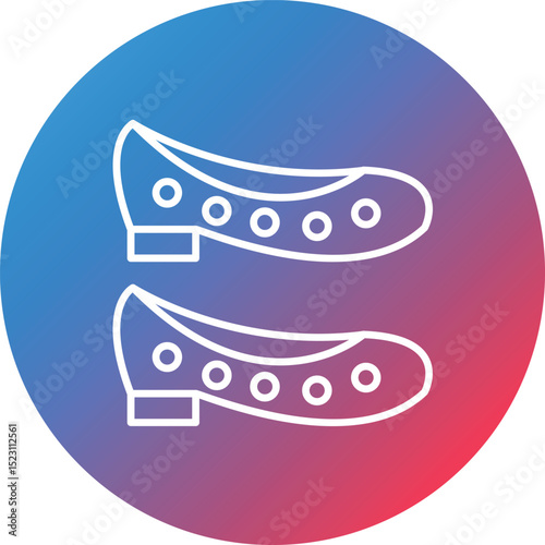 Flat Shoes Line Gradient Circle Background Icon