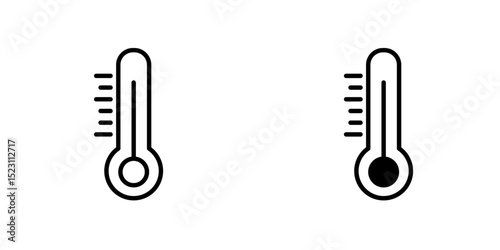 Thermometer icon. Hot, cold temperature vector. Warm, freeze weather. Celsius, fahrenheit degree.