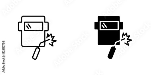 Welding icon, Welding technology icon shadow, metal tool equipment symbol, safe weld vector illustration