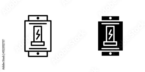 Circuit Breaker icon, circuit breaker mcb panel box vector icon set in black filled and outlined style. electric mcb switchgear vector symbol.