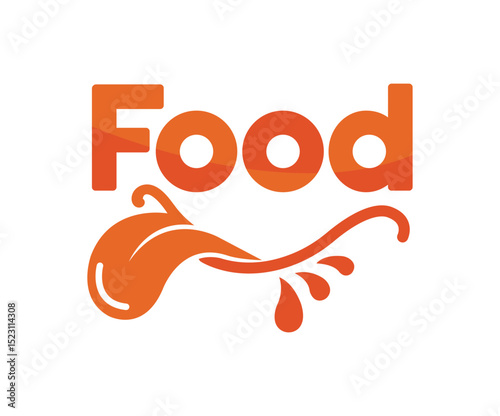 Food Logo with Leaf and Splash - Organic, Fresh, and Culinary
