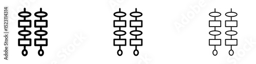 Kebab icons in different stroke sizes