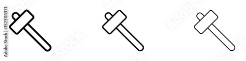 Wooden mallet icons for web site, mobile application. Logo illustration.