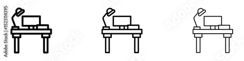 Workspace icons for web site, mobile application. Logo illustration.