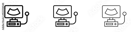 Ultrasonography icons for web site, mobile application. Logo illustration.