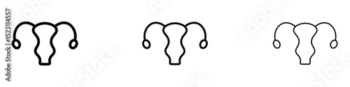 Uterus icons for web site, mobile application. Logo illustration.