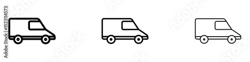 Van icons for web site, mobile application. Logo illustration.