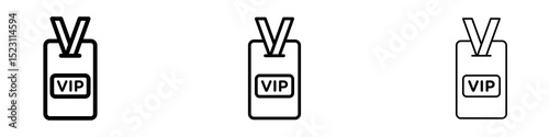 VIP neck tag icons for web site, mobile application. Logo illustration.
