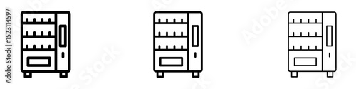 Vending machine icons for web site, mobile application. Logo illustration.