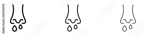 Stuffy nose icons for web site, mobile application. Logo illustration.