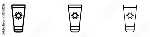 Sunscreen icons for web site, mobile application. Logo illustration.