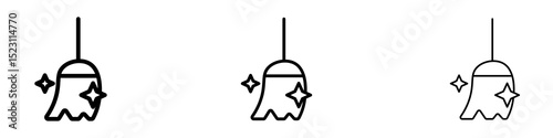 Sweeping icons for web site, mobile application. Logo illustration.