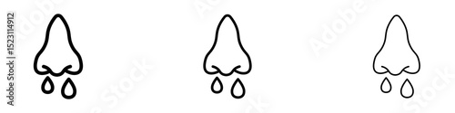Runny nose icons for web site, mobile application. Logo illustration.