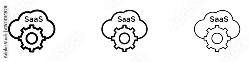 SaaS icons for web site, mobile application. Logo illustration.