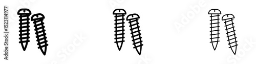 Screws icons for web site, mobile application. Logo illustration.